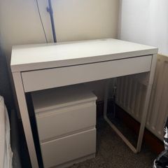 IKEA Desk & Drawer Set (MICKE Desk + MALM 2-Drawer Unit)