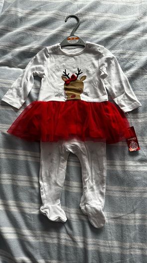Christmas reindeer girls  babygrow - New
