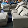 Large grey corner sofa with footstooll Image 2