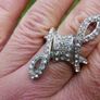 Vintage 925 Sterling Silver  Cocktail Ring 14g Image 5