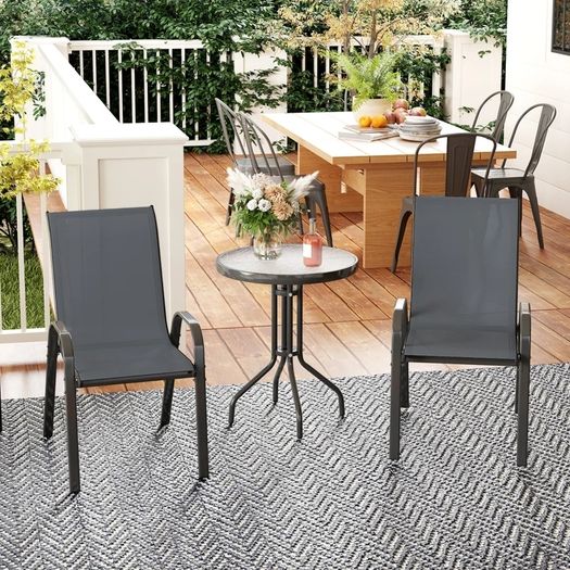 Three-Piece Outdoor Garden Set - Grey