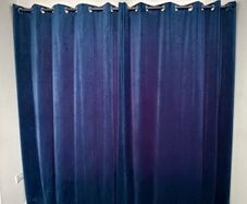 Eyelet Curtains - Navy/Blue Velvet 90x90
