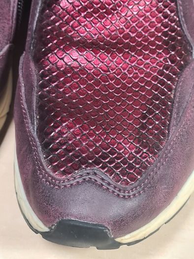 womens BUGATTI trainers metallic snakeskin purple pink zip up Size UK 5 EU 38