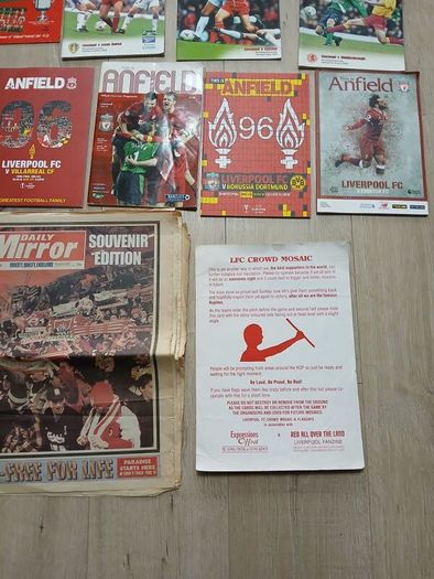 football program lot all Liverpool fc related