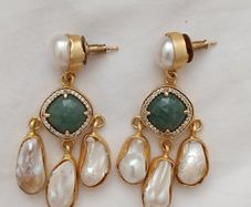 Silvana dangle freshwater statement earrings