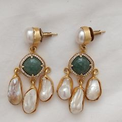 Silvana dangle freshwater statement earrings