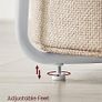Side Table, Round End Table with Fabric Basket, Spacious, for Living Room Bedroom, Bedside Table, Modern Style, White and Beige LET223W10 Image 5