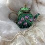 Teapot - MINIATURE - Ceramic and Brass Image 4
