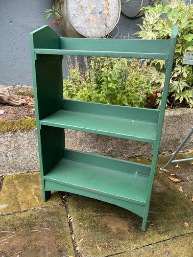 Vintage Green Wood Book Shelf
