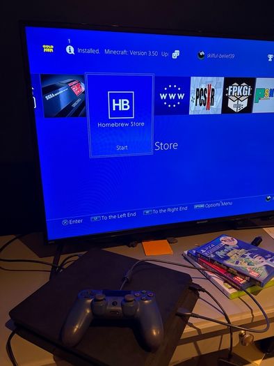 Sony PS4 Slim + Controller + 2 Games - GoldHEN Setup 150 Not 50