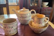 Nicholas Mosse Lavender limited edition from USA.  New Tea set.  . A tea pot , large mug , creamer and sugar bowl