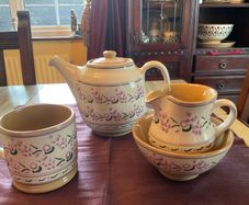 Nicholas Mosse Lavender limited edition from USA.  New Tea set.  . A tea pot , large mug , creamer and sugar bowl