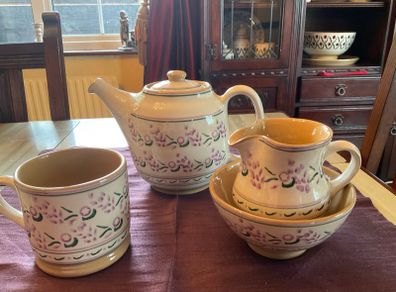 Nicholas Mosse Lavender limited edition from USA.  New Tea set.  . A tea pot , large mug , creamer and sugar bowl