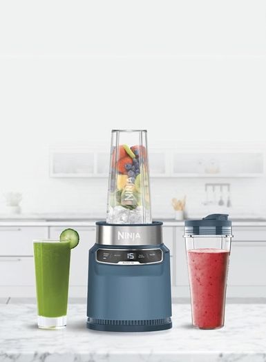 Blend in Cup, One Touch Controls, Make Smoothies, Milkshakes & Frozen Treats, Dishwasher Safe Parts, Stainless Steel Blades, 1000W, 2 x 700ml Cup, Denim Blue