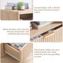 23 Fluted Nightstand, Wide 2 Drawers End Table,Natural Night Stand with Open Storage Cabinet, Farmhouse Bed Side Tables, Wood Dresser for Bedroom, Living Room, Closet Natural Image 4