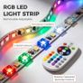 Floating industrial Wall Mounted TV Stand with RGB LED Lights Image 6