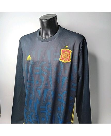 Spain Adidas Mens 2xl 2015 Long Sleeve Football Jersey - Rare Retro Soccer Shirt