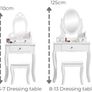 Girls Dressing Table (Age 3-7yrs) With Mirror and Stool, Ideal Present for Girls, Kids Dressing Vanity Table Set with Crystal Knobs and Chair, Children's Dressing Tables Image 4