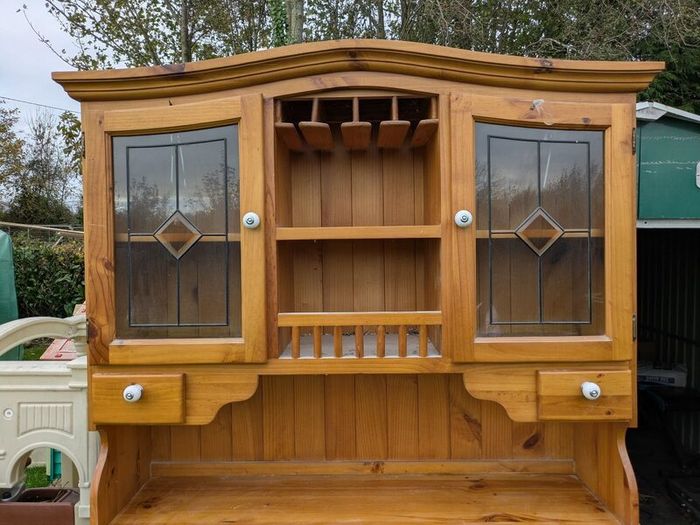 Solid wood cabinet display and console