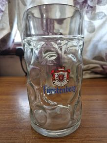 Vintage Large German Stein Beer Glass Pitcher Furstenberg