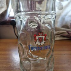 Vintage Large German Stein Beer Glass Pitcher Furstenberg