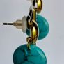 Gold & Turquoise Coin Candy Drop Earrings Image 9
