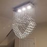 Heart Shape Crystal Chandelier, Modern Crystal Romantic LED Ceiling Lights Fixture, Rectangle Flush Mount Pendant Lamp for Living Room, Bedroom, Dining Room, Hallway, L50cm W20cm H70cm (FREE POSTAGE) Image 4