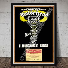 Motorhead Vintage Concert Poster + Ticket Heavy Metal Holocaust Portvale Football Stadium 1981 Reproduction Print