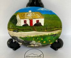 Hand Painted Irish Thatched Cottage Scene