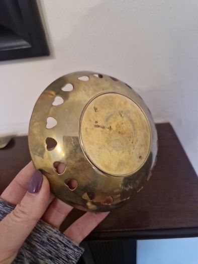 vintage brass and enamel trinket dish