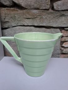 1950s green ribbed jug
