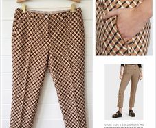 Marc Cain collections line cigarette trousers camel geometric funky chic