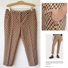 Marc Cain collections line cigarette trousers camel geometric funky chic