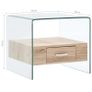 Coffee Table with Drawer 50x50x45 cm Tempered Glass Image 6