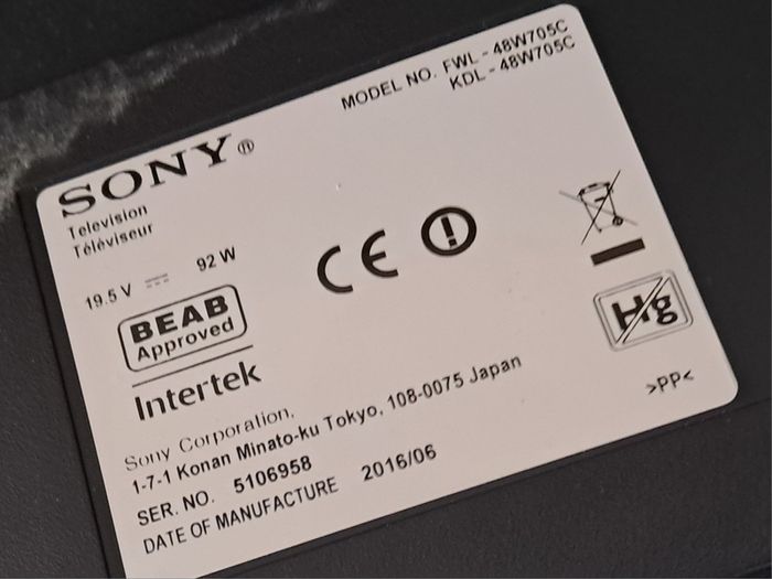 Sony Fwl - 48w705c