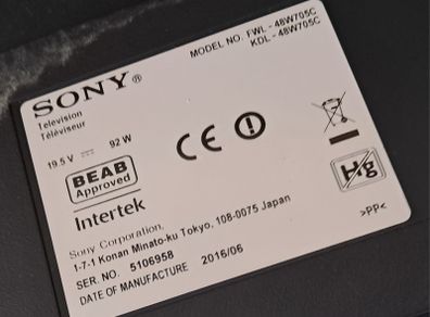 Sony Fwl - 48w705c