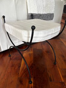 Cast iron foot stool with cushion