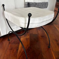 Cast iron foot stool with cushion