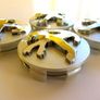 1set Peugeot 60mm Alloy Wheel Center Caps cap Hub Cover silver & chrome logo Image 3