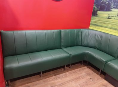 Commercial 3 pieces leather booth sofa for restaurant