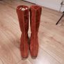 Moreo Burnt Orange Terracotta Leather Suede Square Toe Mid-Calf Boots 5.5UK/38.5EU Image 6
