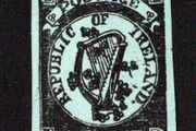 1867 Ireland Fenian Rising Political Label grey/green &amp; black 1c label reprint (not 1967) unmounted mint with four margins