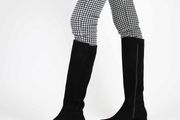 Unisa low heel knee height Spanish black suede leather boots RRP 165 euro new &amp; in a presentable box UK size 8 EU 42C