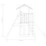Playhouse with Ladder, Slide and Swings 407x381x263 cm Wood Image 4