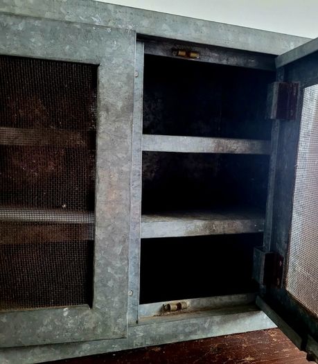 Early 20th century Zinc wall cabinet/meat safe