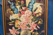 Vintage Framed Need work of Flowers