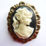 Vintage Blue Cameo Brooch Image 2