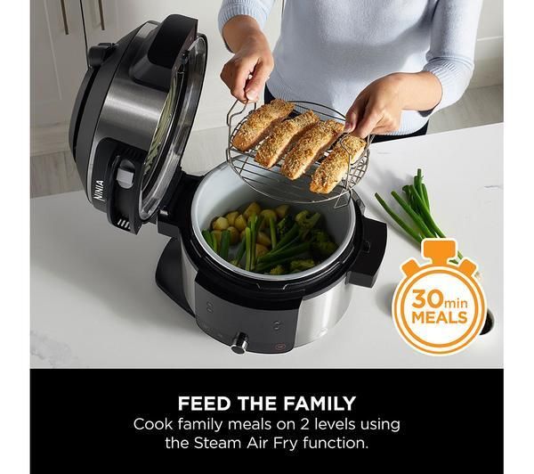 NINJA Foodi 11 in 1 SmartLid OL550UK Multicooker Pot Pressure Combi Slow cooker Steam Bake Air Fryer