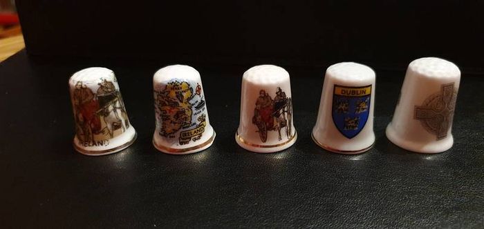 Collection of Bone China Irish Themed Thimbles