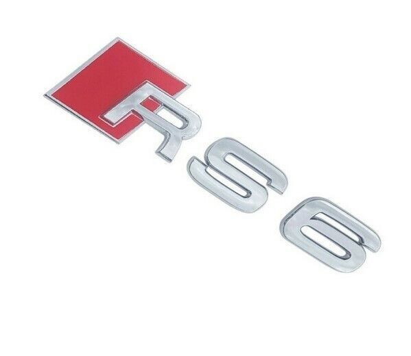 1PCS 12x3.1cm 3D ABS Car Body Rear Trunk Sticker Badge Decoration Accessories for Audi RS6 Emblem LOGO